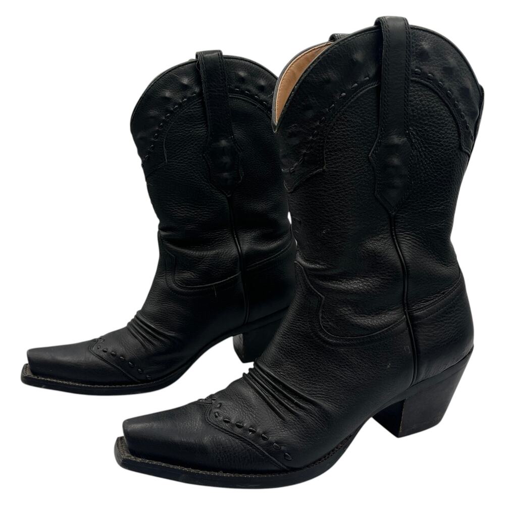 Ariat Cowboy Western Boots Dixie Snip Toe Leather Black Size 8 B - Picture 4 of 9
